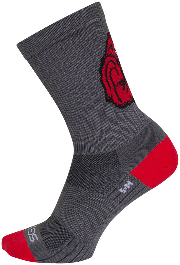 Load image into Gallery viewer, SockGuy SGX Rise and Grind Socks - 6&quot;, Gray, Small/Medium
