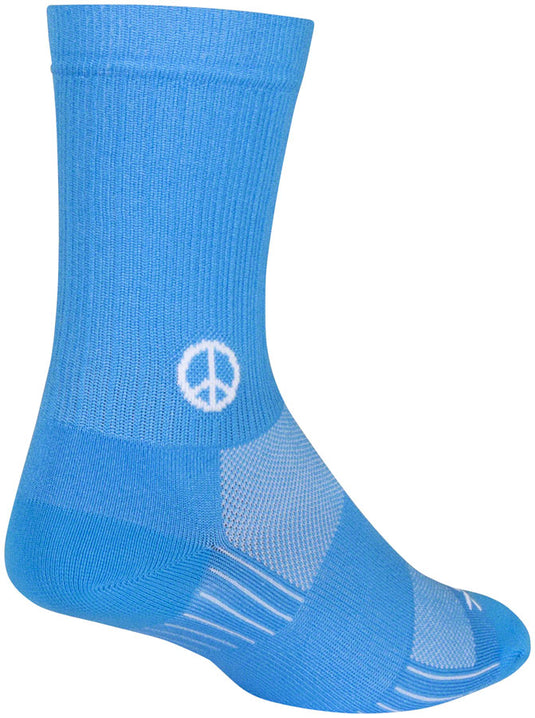 SockGuy SGX Peace Now Socks - 6", Blue, Small/Medium