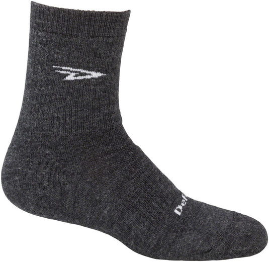 DeFeet Woolie Boolie D-Logo Socks - 4 inch, Charcoal, Medium