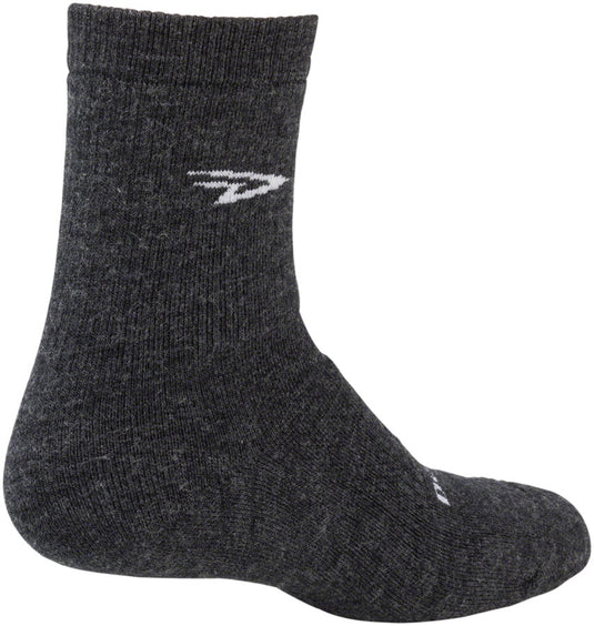 DeFeet Woolie Boolie 4" D-Logo Socks, 7-9, Charcoal