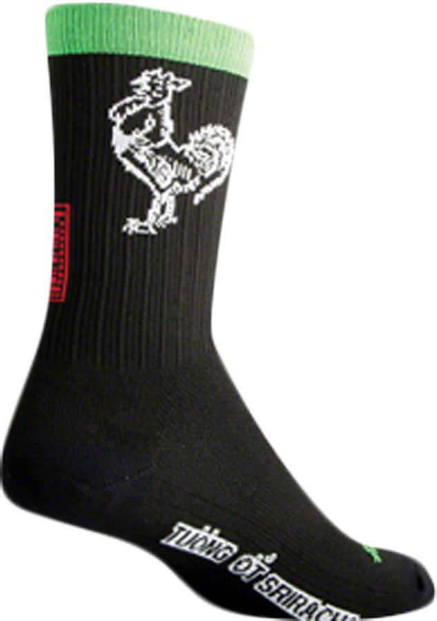 Load image into Gallery viewer, 2 Pack SockGuy SGX Sriracha Socks 6 inch Compression Black Large X-Large Unisex
