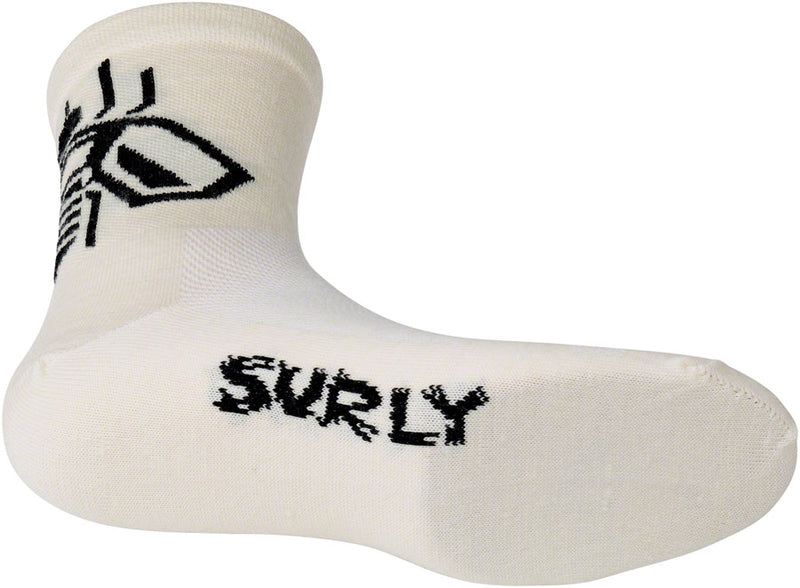 Load image into Gallery viewer, Surly Wingnut Wool Sock - 5&quot;, Natural/Black, Small

