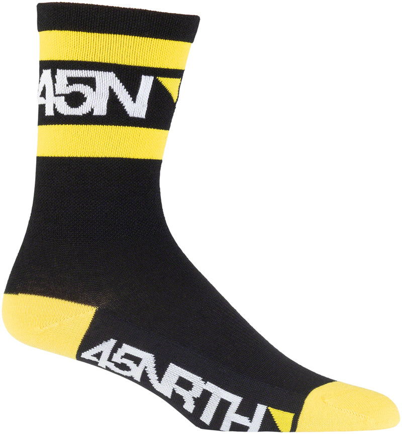 Load image into Gallery viewer, 45N Lightweight SuperSport Sock - 7&quot;, Black/Citron, Medium
