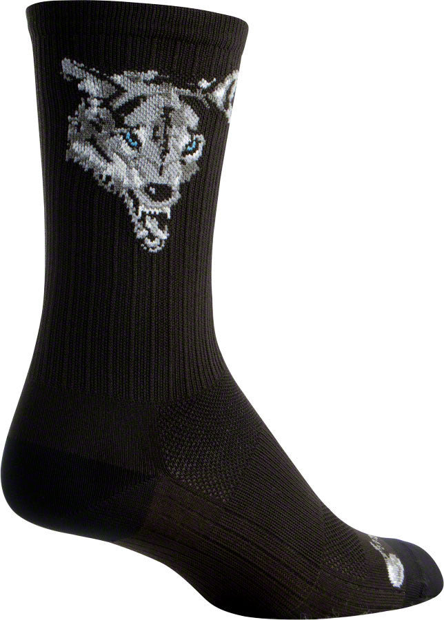 Load image into Gallery viewer, Pack of 2 SockGuy SGX Wolf Socks 6 inch Black Compression Large X-Large Unisex

