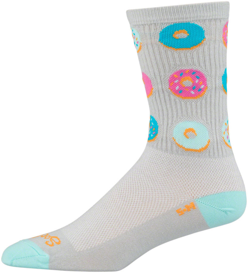 Load image into Gallery viewer, SockGuy Crew Glazed Socks - 5&quot;, Gray, Large/X-Large
