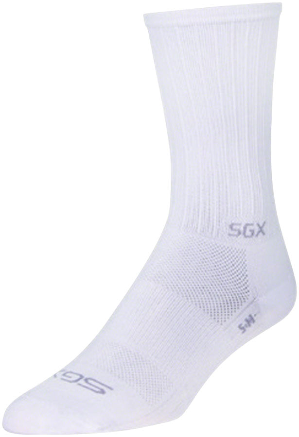 Load image into Gallery viewer, Pack of 2 SockGuy SGX White Socks - 6 inch, White, Large/X-Large
