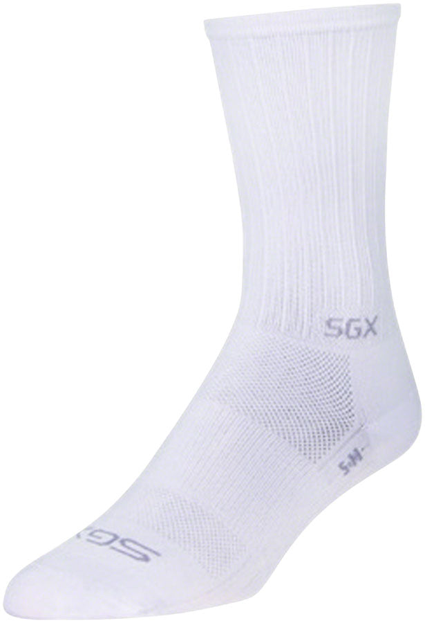 Load image into Gallery viewer, SockGuy SGX White Socks - 6&quot;, White, Small/Medium
