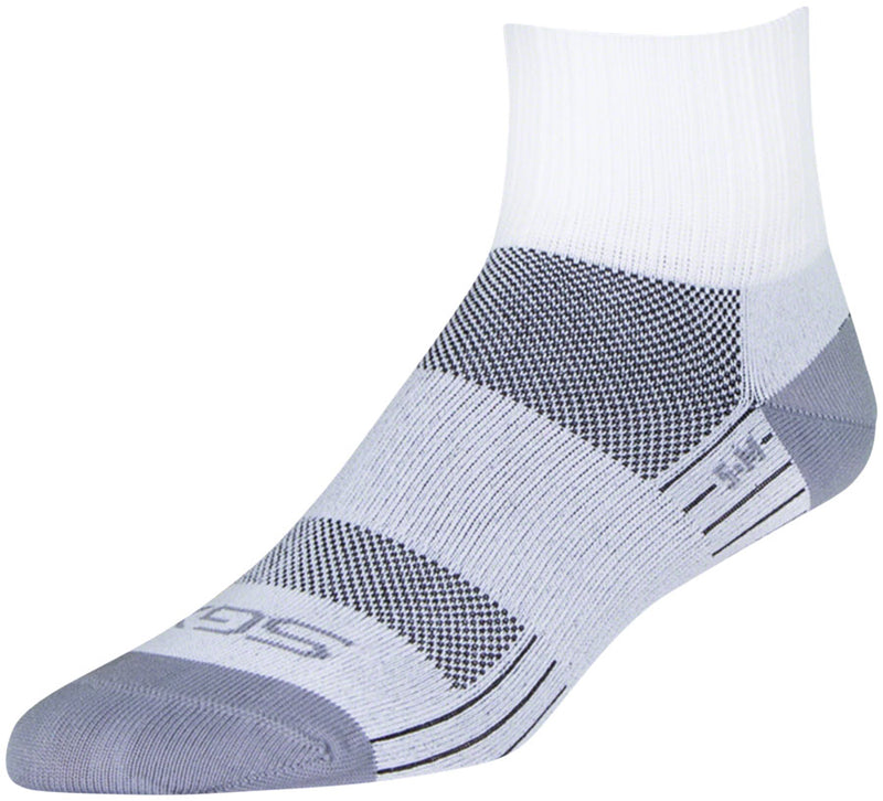 Load image into Gallery viewer, SockGuy SGX Salt Soft Athletic Socks 2.5 Inch Cuff White Gray Small/Medium
