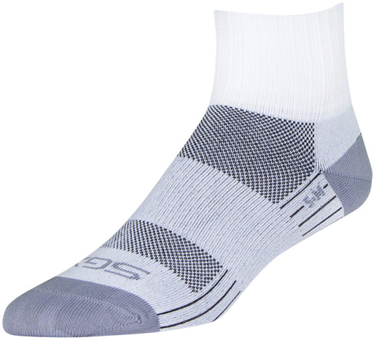SockGuy SGX Salt Soft Athletic Socks 2.5 Inch Cuff White Gray Small/Medium