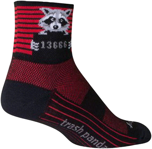 Pack of 2 SockGuy Classic Busted Socks - 3 inch, Black/Red Stripe, Small/Medium