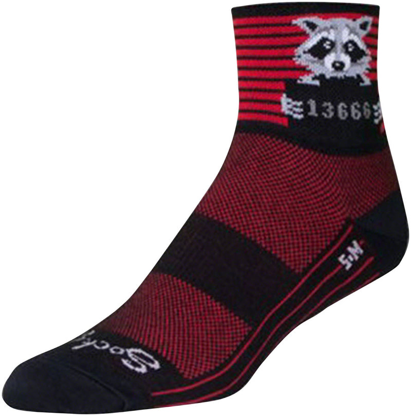 Load image into Gallery viewer, Pack of 2 SockGuy Classic Busted Socks - 3 inch, Black/Red Stripe, Large/X-Large
