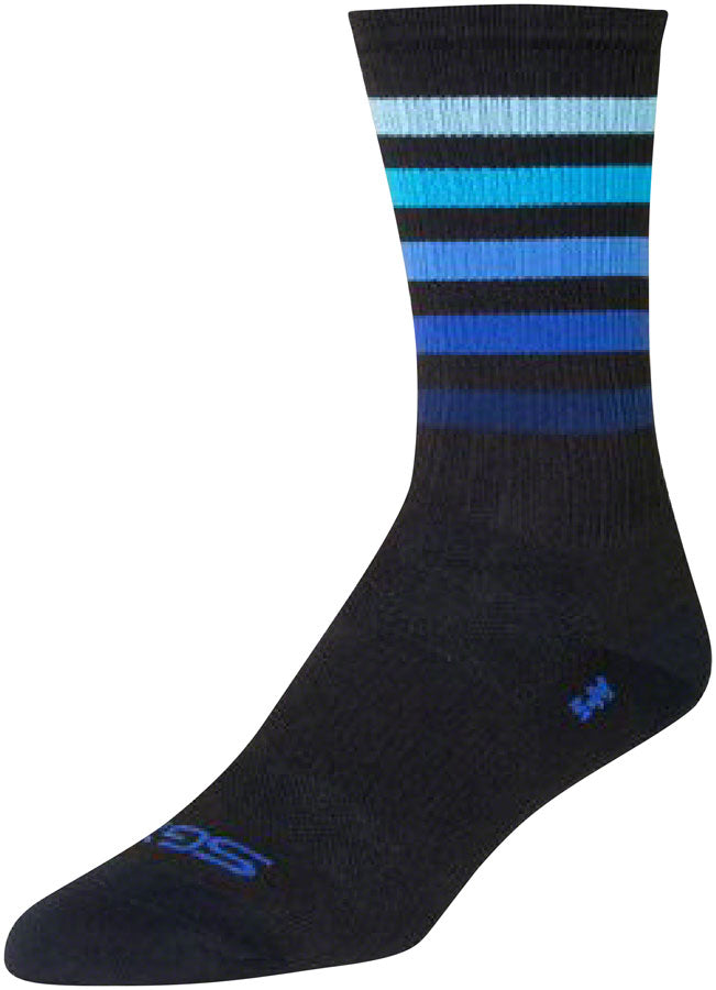 Load image into Gallery viewer, Pack of 2 SockGuy SGX Deep Socks - 6 inch, Black/Blue, Large/X-Large
