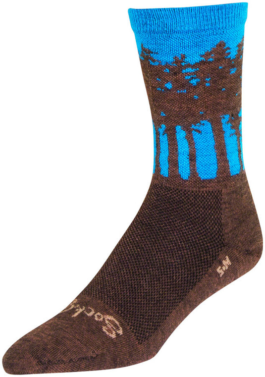 Pack of 2 SockGuy Treeline Wool Socks - 6 inch, Brown/Blue, Large/X-Large