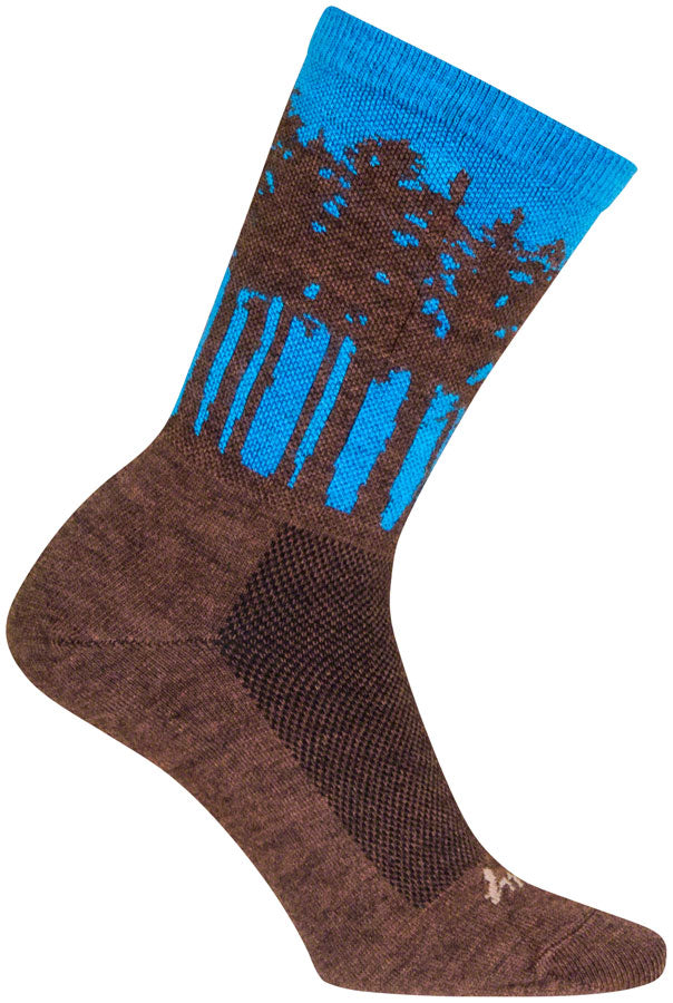 Load image into Gallery viewer, SockGuy Treeline Wool Socks - 6&quot;, Brown/Blue, Large/X-Large

