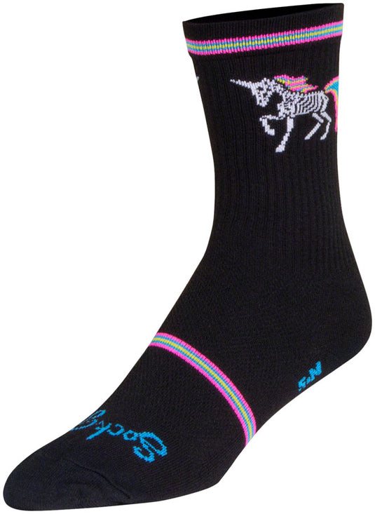 Pack of 2 SockGuy Dark Magic Crew Socks - 6 inch, Black/Multi, Large/X-Large