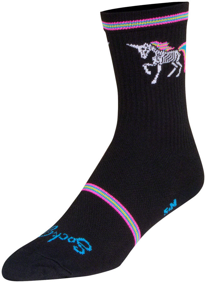 Load image into Gallery viewer, SockGuy Dark Magic Crew Socks - 6&quot;, Black/Multi, Large/X-Large
