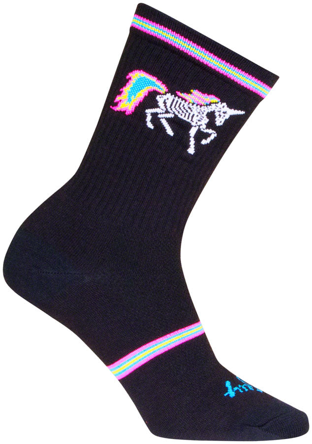 Load image into Gallery viewer, SockGuy Dark Magic Crew Socks - 6&quot;, Black/Multi, Small/Medium
