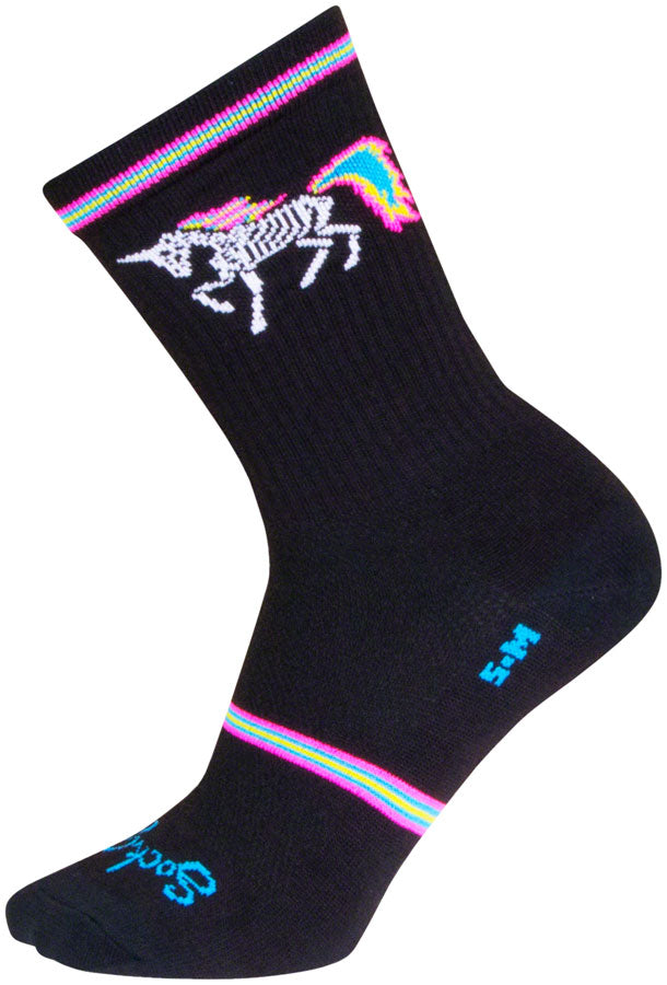 Load image into Gallery viewer, SockGuy Dark Magic Crew Socks - 6&quot;, Black/Multi, Large/X-Large
