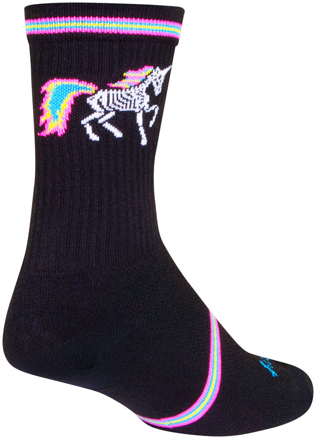 Load image into Gallery viewer, Pack of 2 SockGuy Dark Magic Crew Socks - 6 inch, Black/Multi, Large/X-Large

