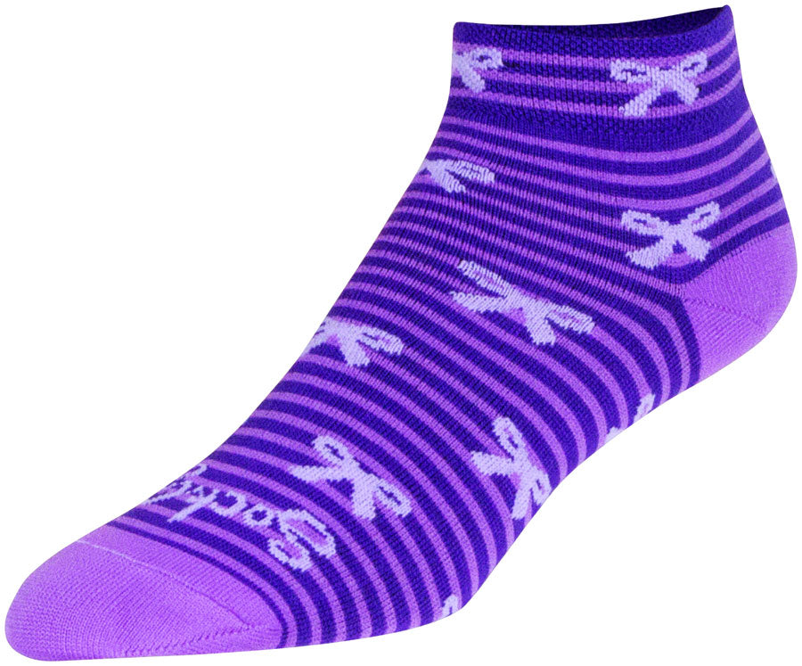 SockGuy Tie Bow Classic Socks - 1 inch, Purple, Women's, Small/Medium