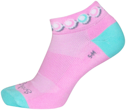 Pack of 2 SockGuy Channel Air Pearls Classic Low Socks - 1 inch, Pink/Blue