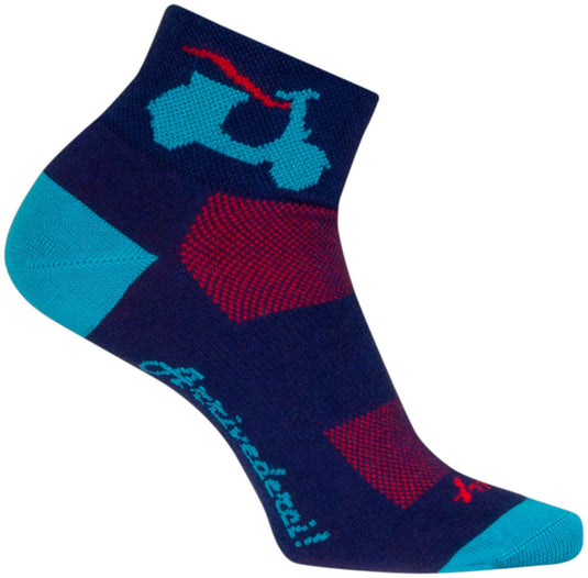 2 Pack SockGuy Bella Classic Low Socks - 2 inch, Blue/Red, Women's, Small/Medium