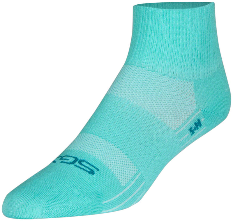 Load image into Gallery viewer, SockGuy Aqua Sugar SGX Socks - 2.5&quot;, Aqua, Small/Medium
