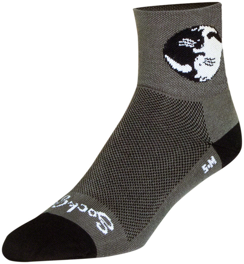 SockGuy Harmony Classic Socks - 3 inch, Gray/Black, Large/X-Large