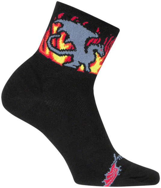 SockGuy Inferno Classic Socks - 3", Black/Gray, Small/Medium