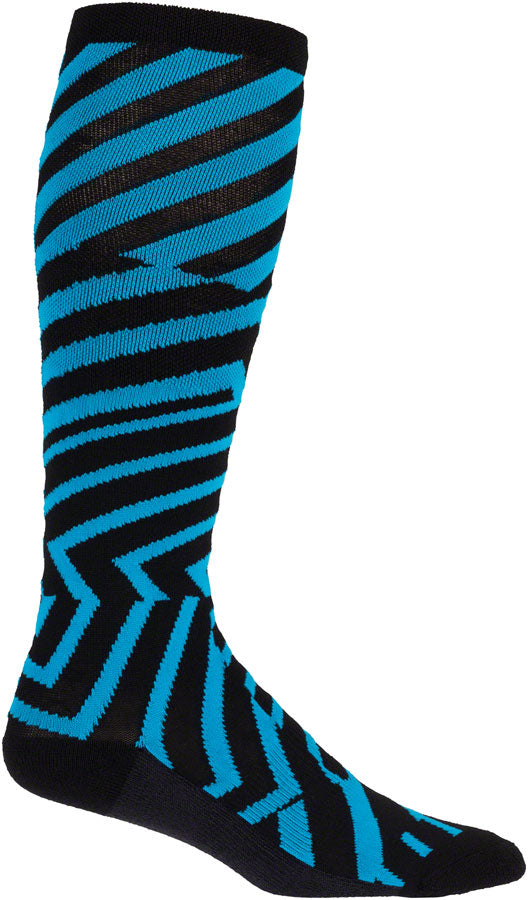 Load image into Gallery viewer, 45NRTH Dazzle Midweight Knee Wool Sock - Blue, Small
