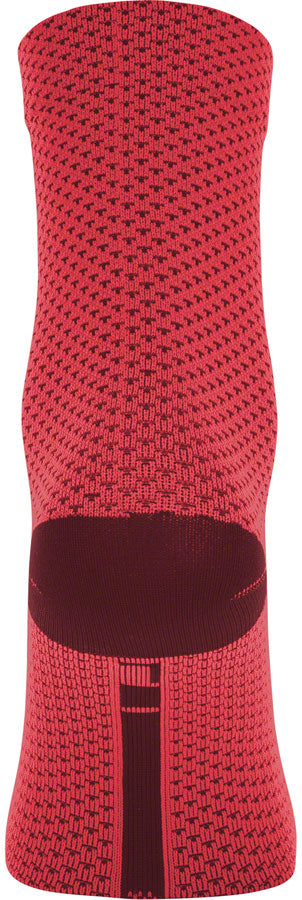 Load image into Gallery viewer, GORE C3 Dot Mid Socks - Hibiscus Pink/Chestnut Red, 6.7&quot; Cuff, Fits Sizes 8-9.5
