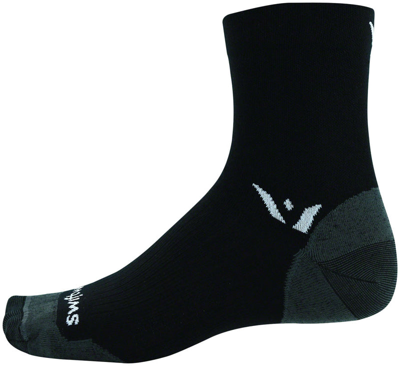 Load image into Gallery viewer, Swiftwick Pursuit Four Ultralight Socks - 4 inch, Black, Small

