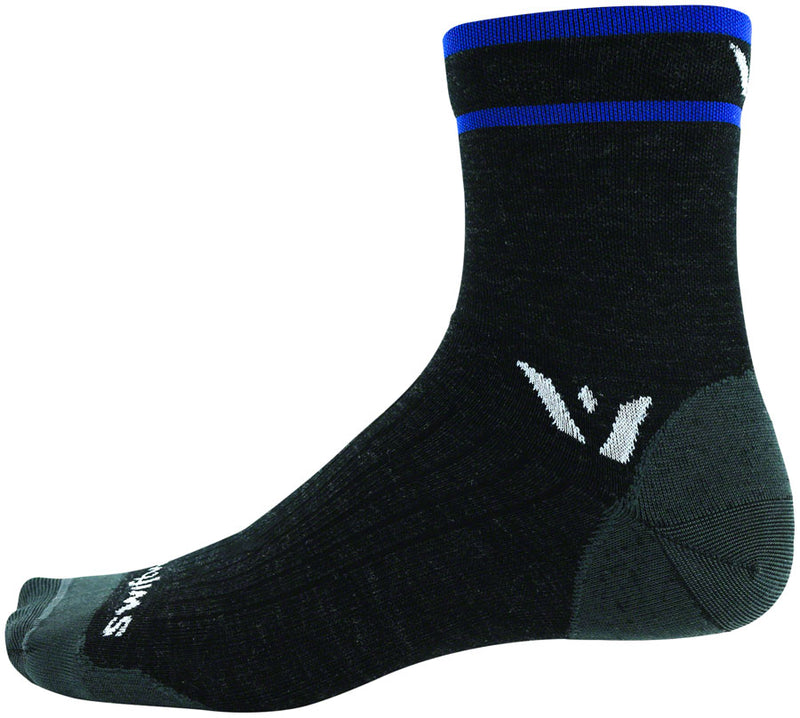 Load image into Gallery viewer, Swiftwick Pursuit Four Ultralight Socks - 4&quot;, Coal Blue, Small
