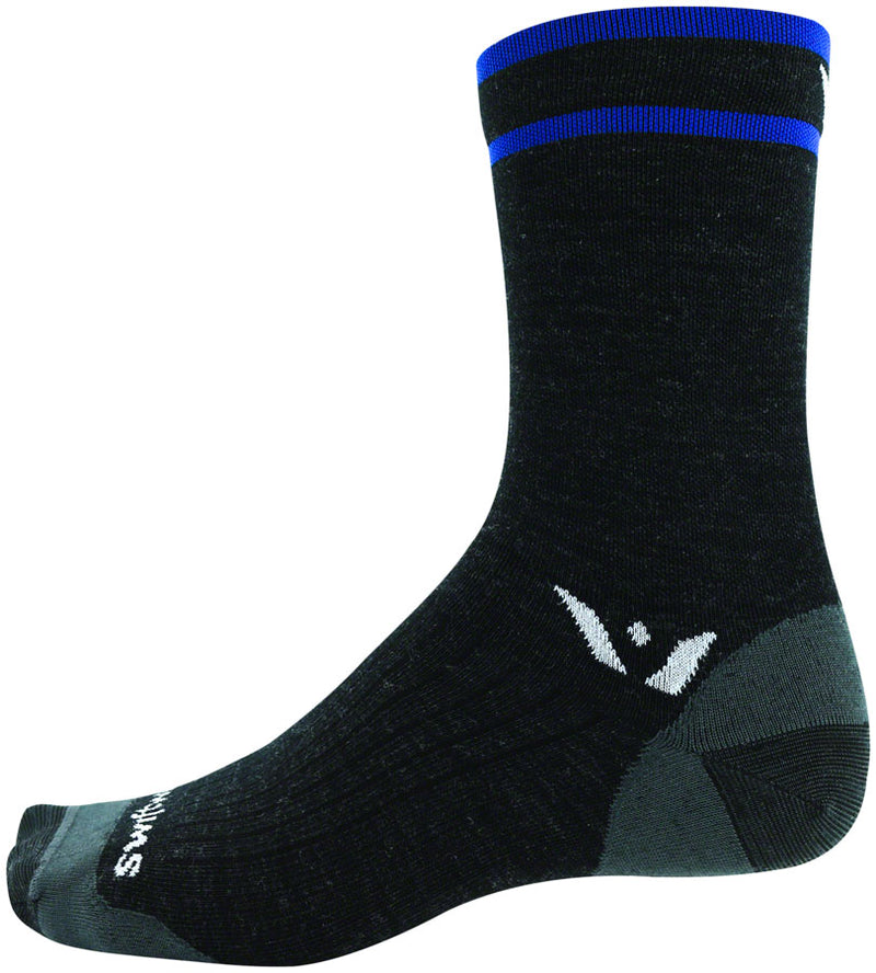 Load image into Gallery viewer, Swiftwick Pursuit Seven Ultralight Socks - 7&quot;, Coal Blue, Small
