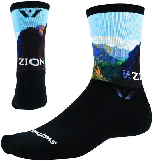 Swiftwick Vision Six Impression National Park Socks - 6 inch, Zion, Small