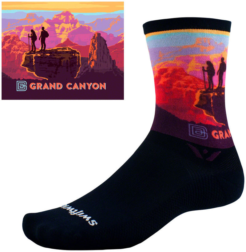 Load image into Gallery viewer, Swiftwick Vision Six Impression National Park Socks - 6&quot;, Canyon Lookout, XL
