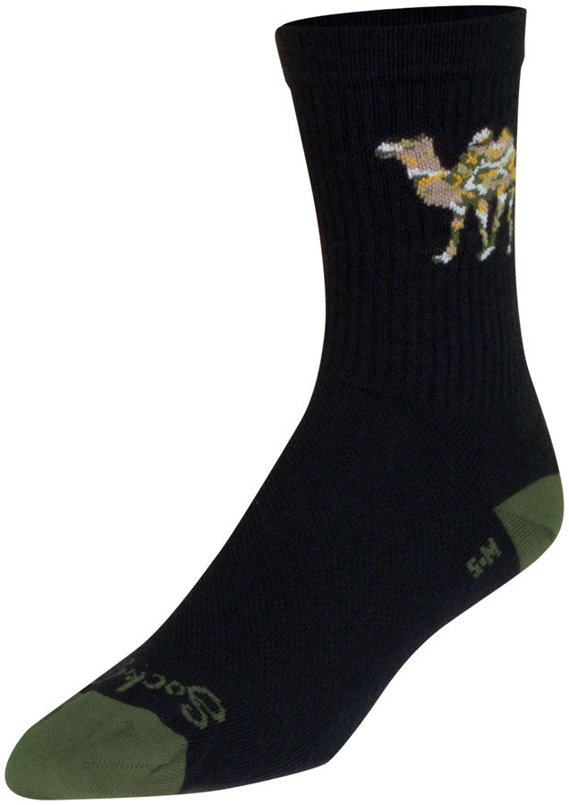 SockGuy CamelFlage Crew Sock - 6", Small/Medium Stretch-To-Fit Sizing System