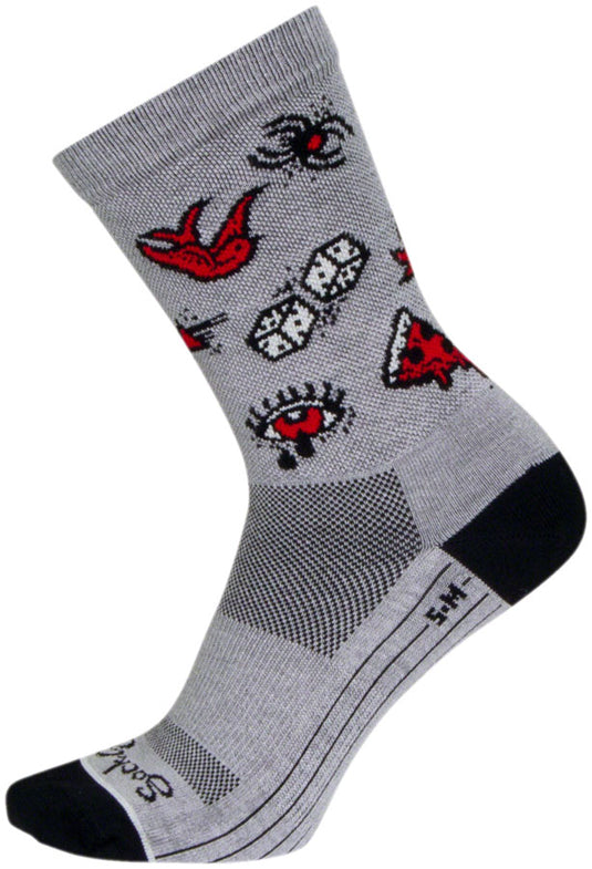 SockGuy Ink Crew Sock - 6", Large/X-Large Stretch-To-Fit Sizing System