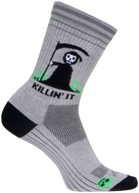 SockGuy Killin' It Crew Sock - 6", Large/X-Large Stretch-To-Fit Sizing System