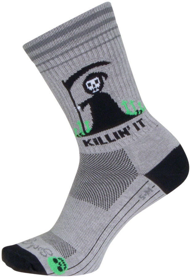 Load image into Gallery viewer, SockGuy Killin&#39; It Crew Sock - 6&quot;, Small/Medium Stretch-To-Fit Sizing System

