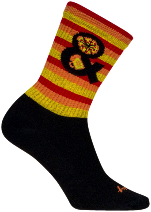Load image into Gallery viewer, SockGuy Pizza and Beer Crew Sock - 6&quot;, Large/X-Large
