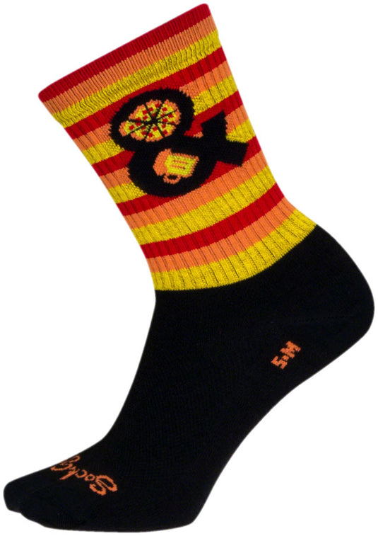 SockGuy Pizza and Beer Crew Sock - 6", Large/X-Large