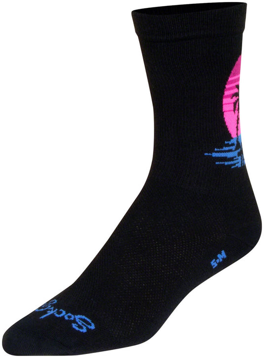 SockGuy Sunset Crew Sock - 6", Small/Medium Stretch-To-Fit Sizing System