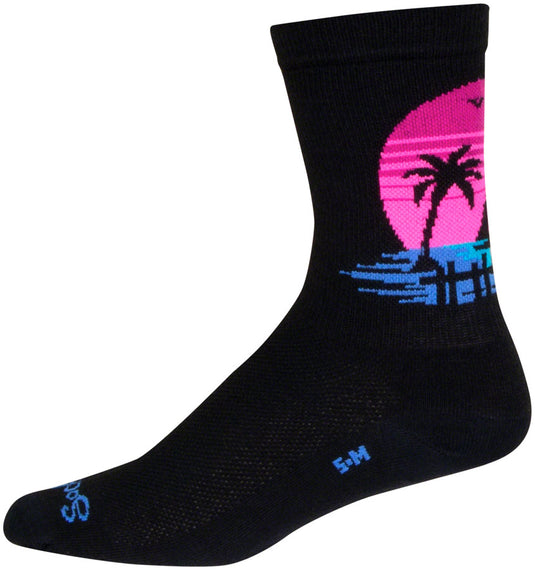 SockGuy Sunset Crew Sock - 6", Large/X-Large Stretch-To-Fit Sizing System