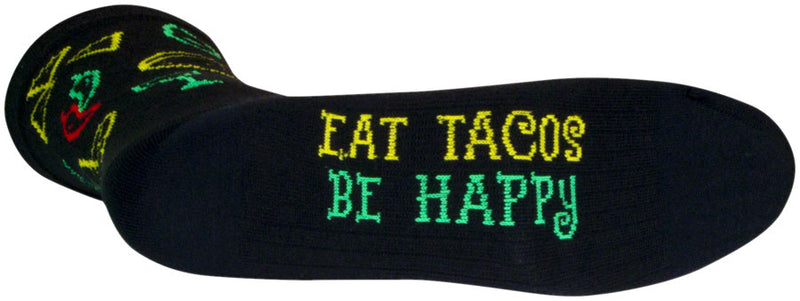 Load image into Gallery viewer, SockGuy Taco Life Crew Sock - 6", Small/Medium Stretch-To-Fit Sizing System
