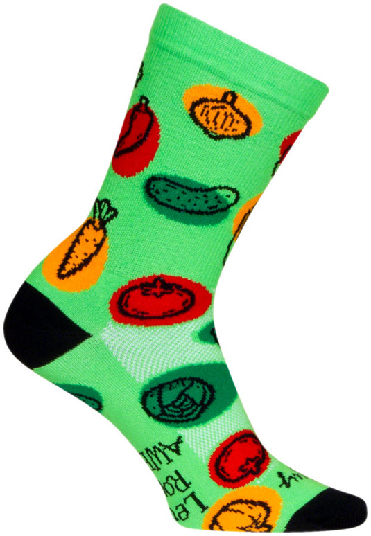 SockGuy Veggie Crew Sock - 6", Large/X-Large Stretch-To-Fit Sizing System
