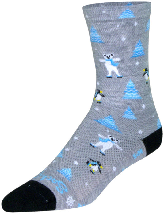 SockGuy Snow Day Wool Sock - 6", Small/Medium Shrink-Resistant & Itch-Free