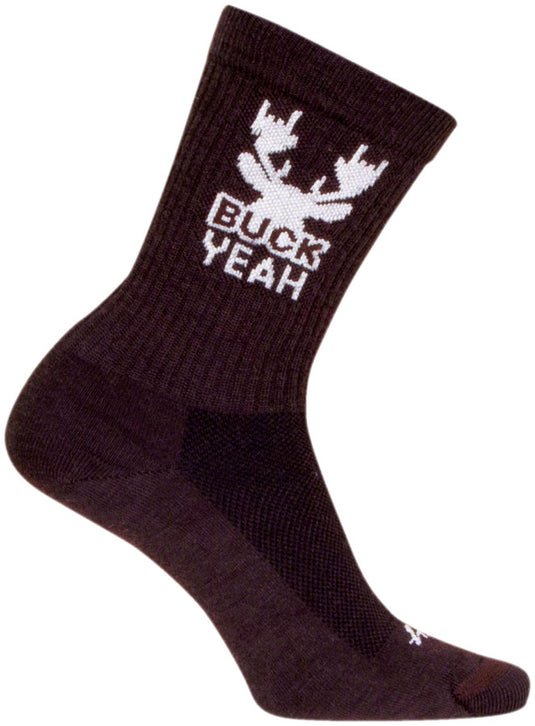 SockGuy Buck Yeah Wool Socks - 6", Small/Medium Shrink-Resistant & Itch-Free