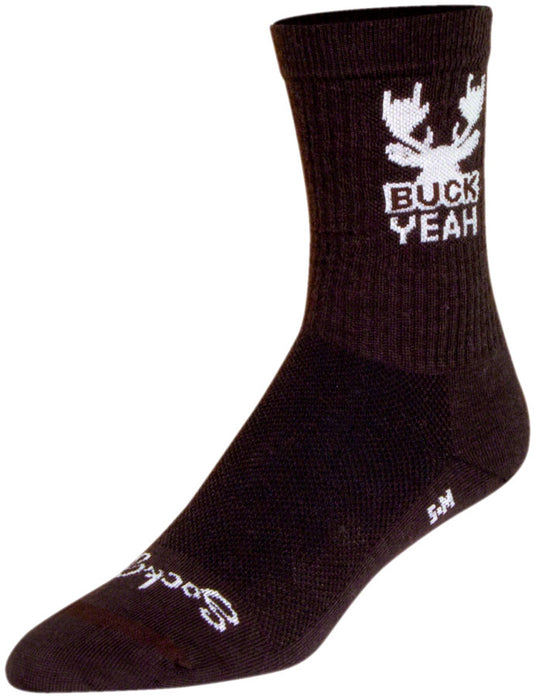 SockGuy Buck Yeah Wool Socks - 6", Small/Medium Shrink-Resistant & Itch-Free