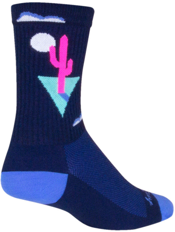 Load image into Gallery viewer, SockGuy Crew Cactal Socks - 6&quot;, Blue, Small/Medium
